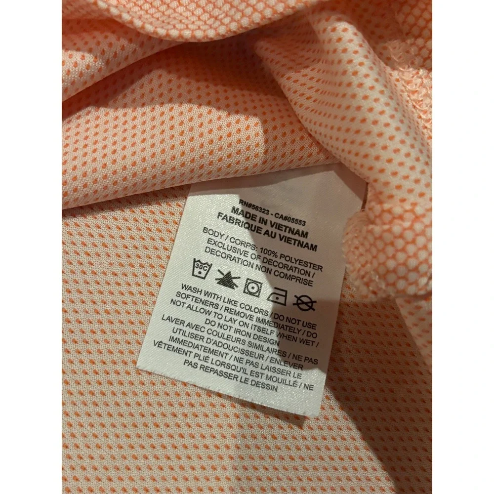 Nike Dri-FIT Womens XXL Polo Shirt Orange White Short Sleeve Golf Top Standard